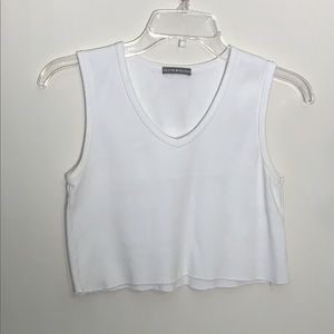 Brandy Melville V-Neck White Crop Top